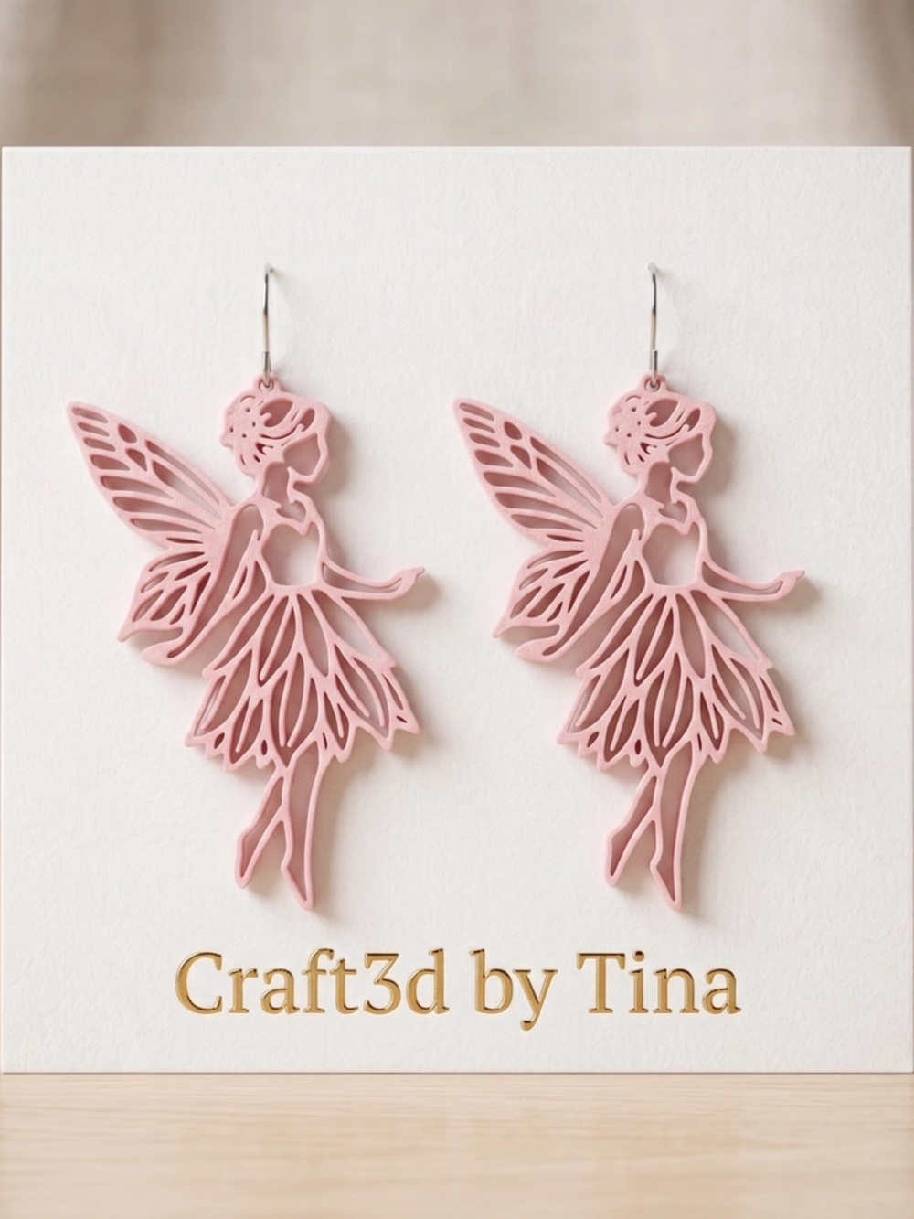 Pink Fairy Cutout Dangle Earrings